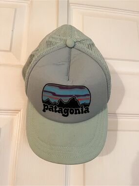 Patagonia Mint Green Mesh Logo Trucker Hat